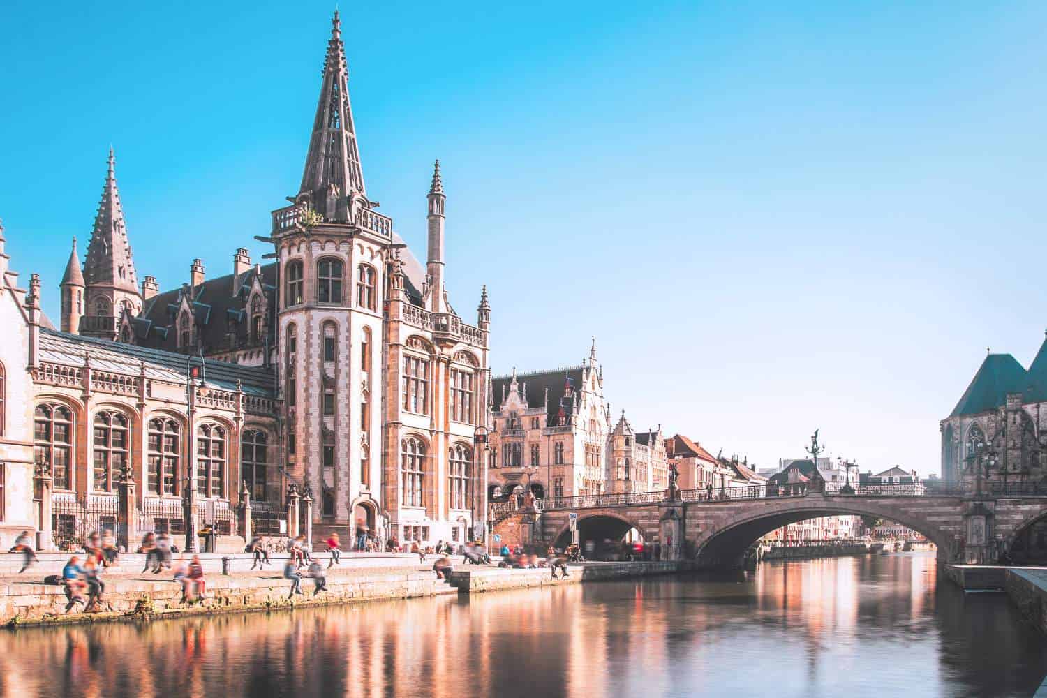 A view of the old town in Ghent, Belgium