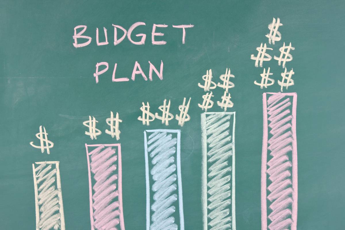 budget plan on chalkboard