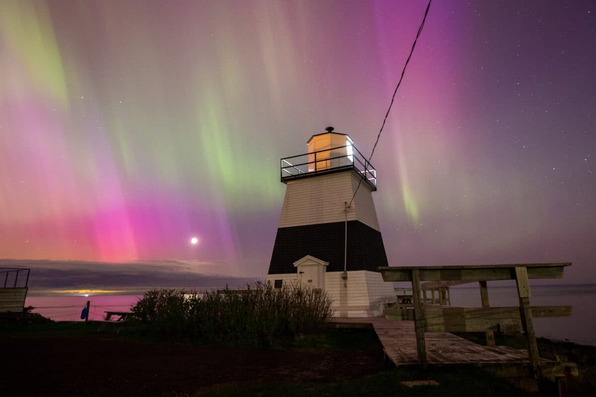 Margaretsville Lighthouse and Northern Lights