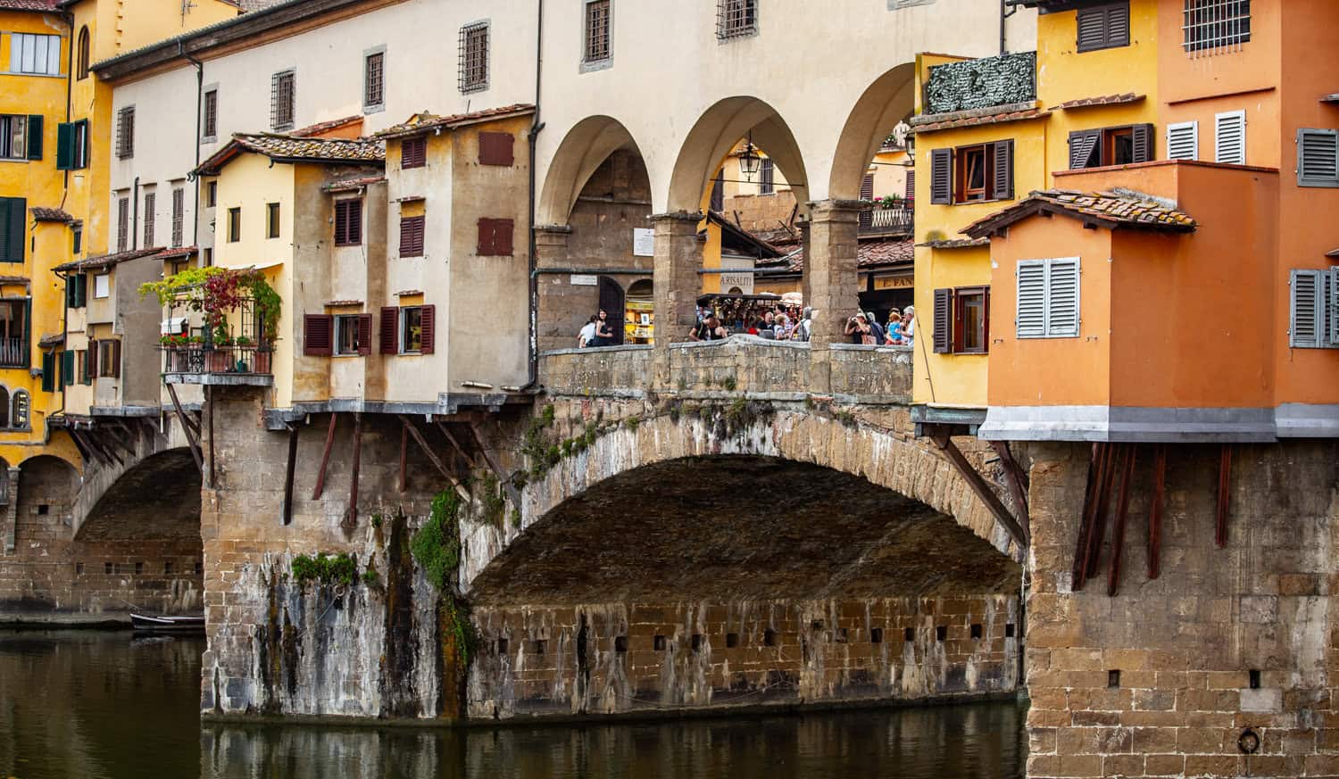 A close up of Ponte Vecchio in Florence, Italy