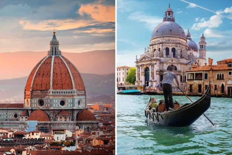 The choice between traveling to Florence or Venice