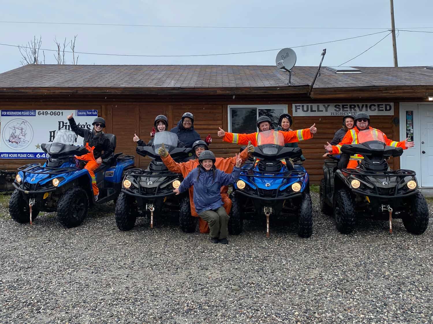 Group Photo on ATVs in Western Newfoundland