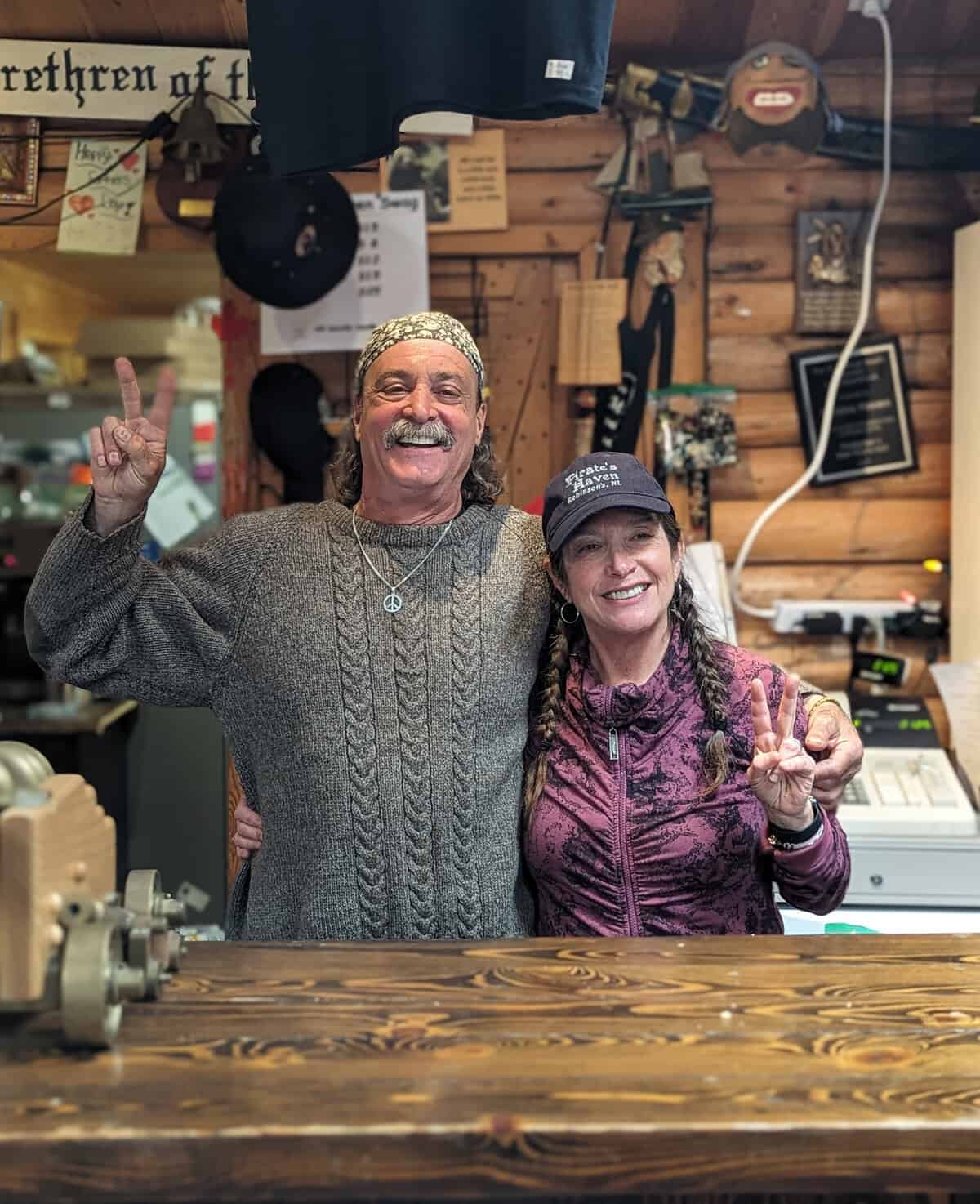 Ruth and Pirate Paul at Pirates Haven ATV Resort in Western Newfoundland