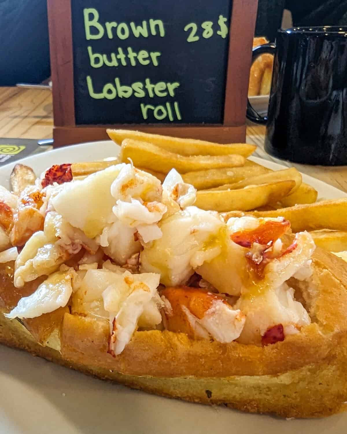 Brown butter lobster roll from Saltbox