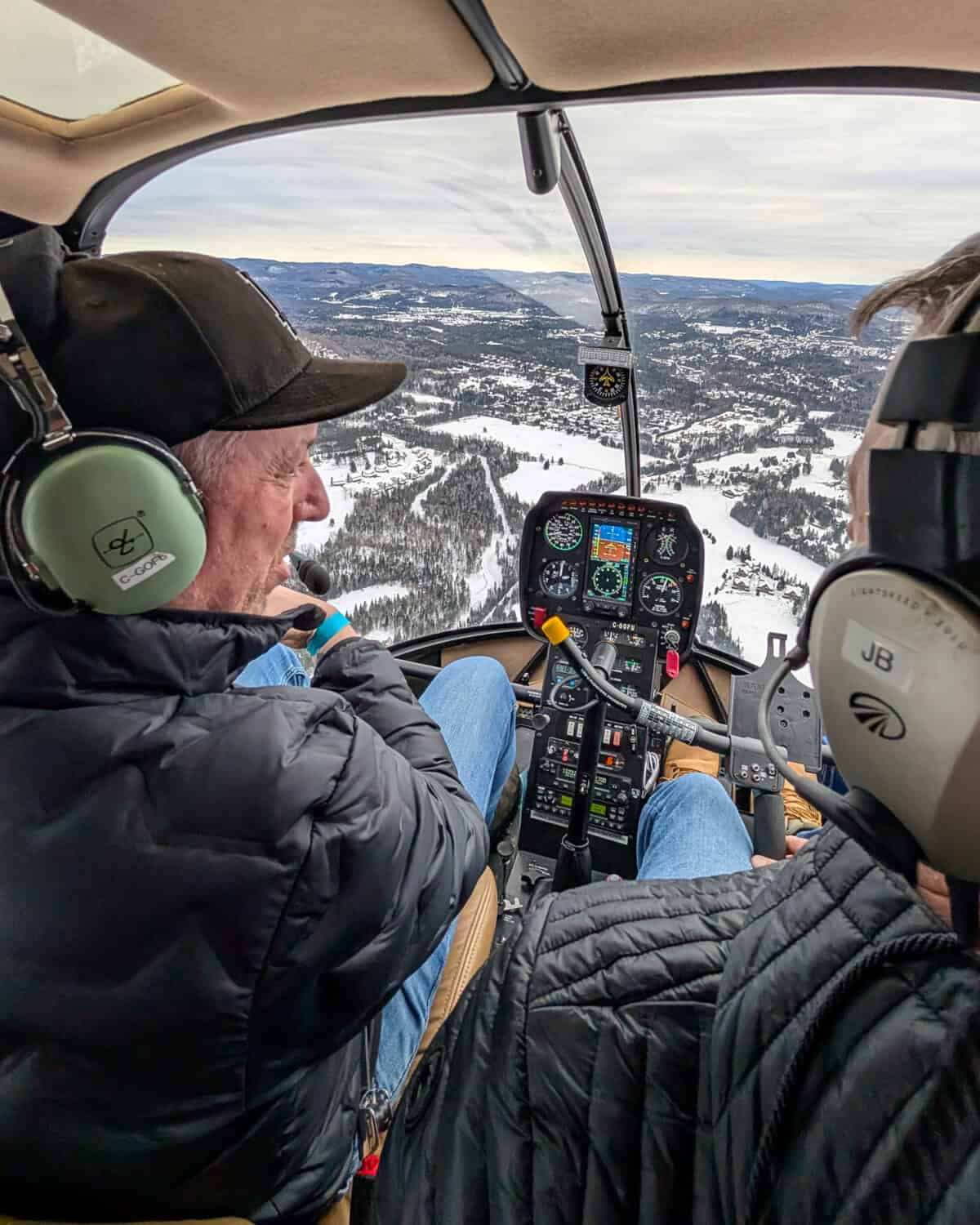 Pete in front for the Heli Tour over Mont Tremblant