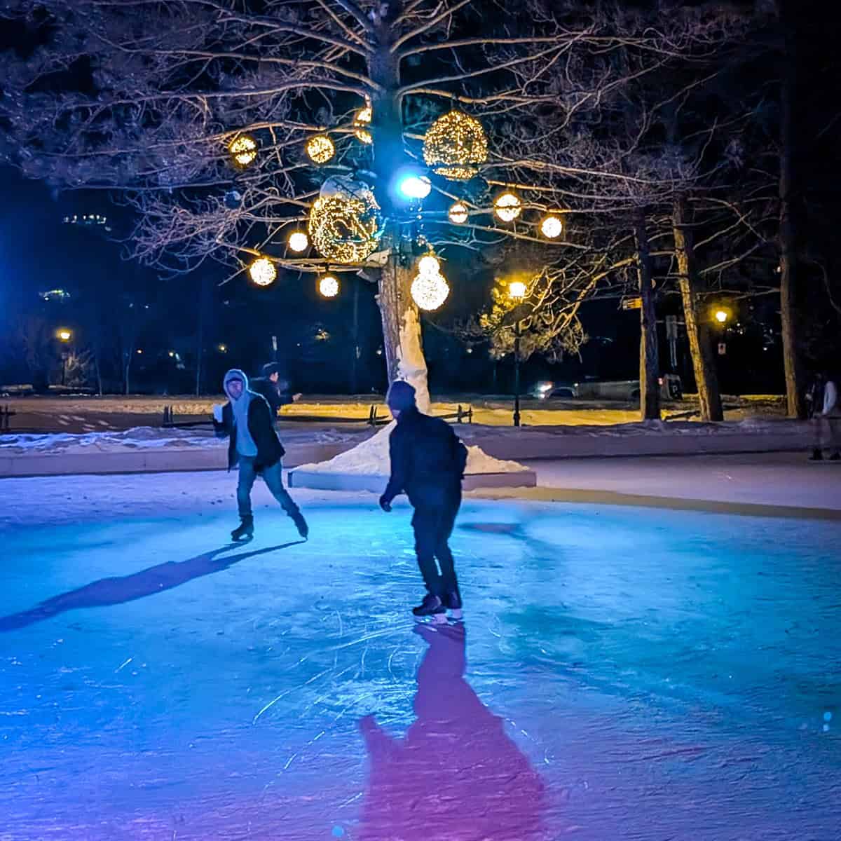 Ice skating at Mont Tremblant