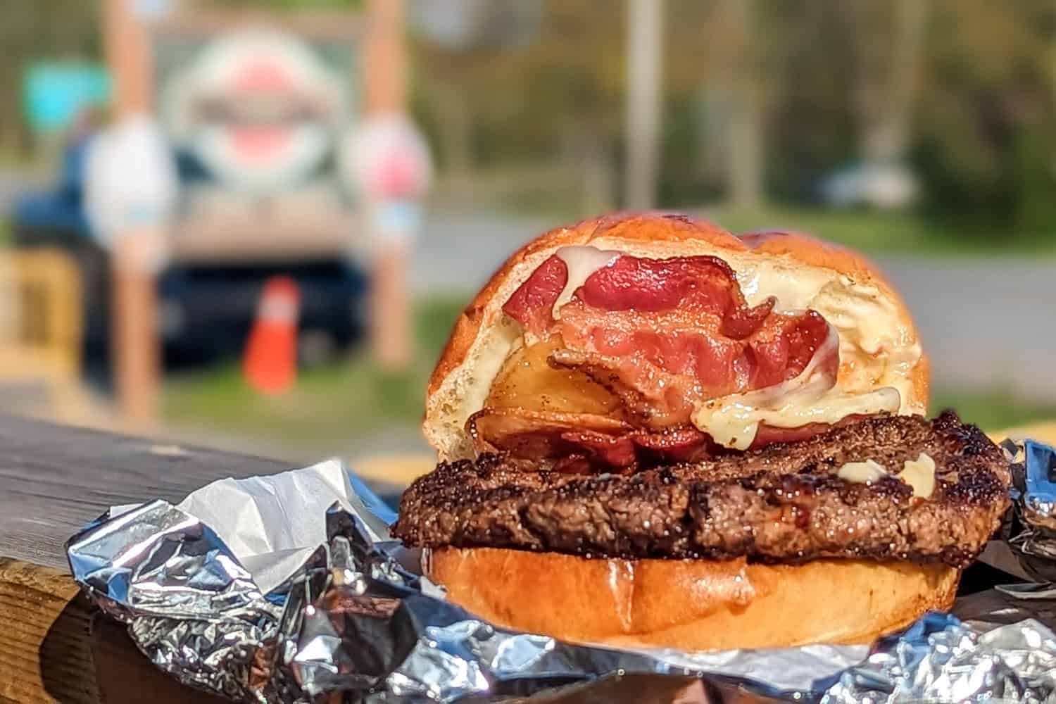 A burger from Jonnys, the best in the Annapolis Valley.