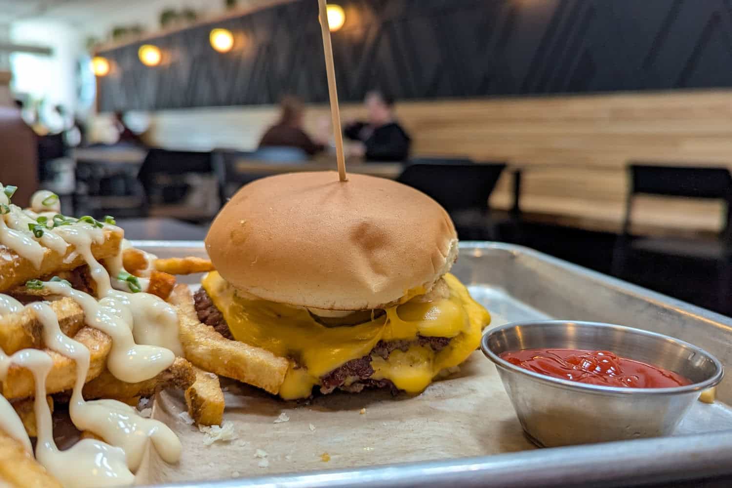 The famous Smash Burger from Side Hustle Snack Bar.