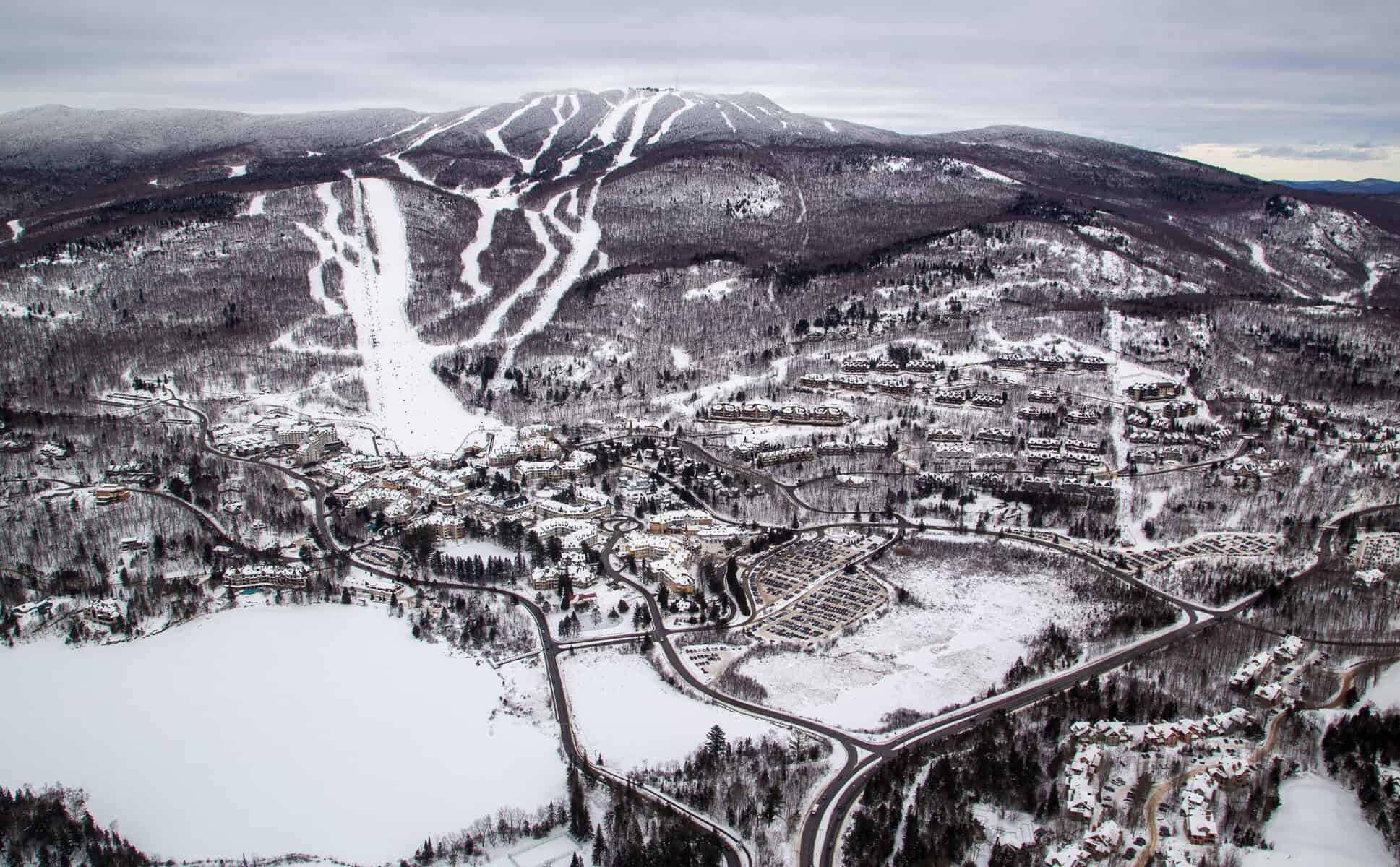 A view of Mont Tremblant from above on a helicopter tour.